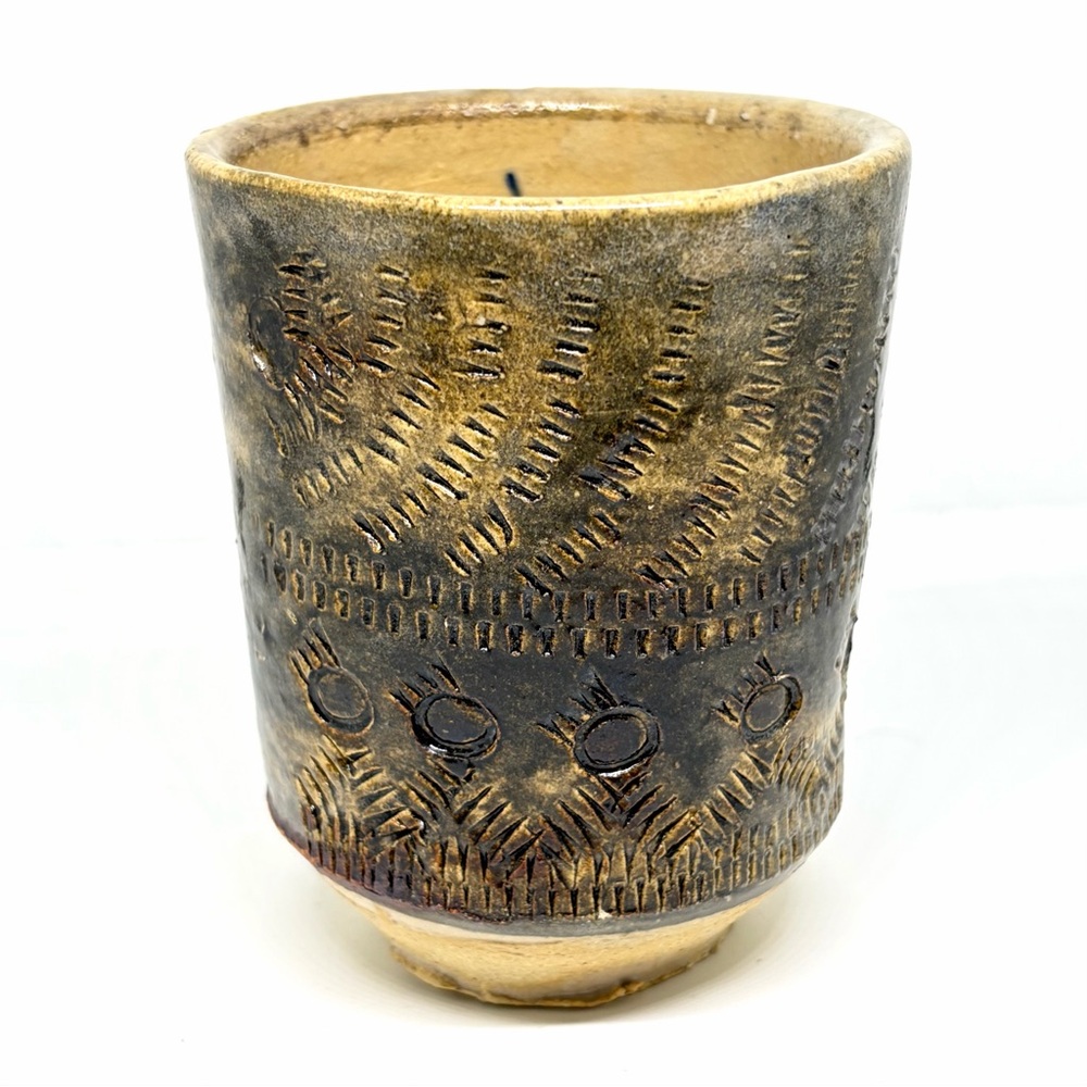 Vintage Handmade Studio Art Pottery Cup Signed Janet Martini San Diego 3.5”